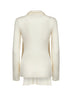 Ecru ribbed stretch jersey scarf cardigan