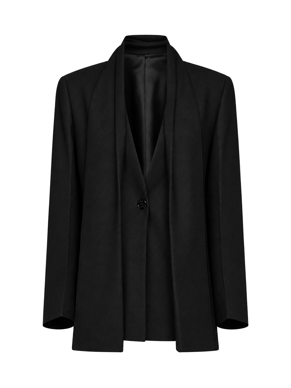 Black flannel blazer with scarf