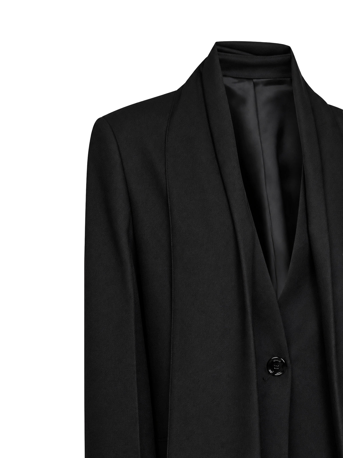 Black flannel blazer with scarf