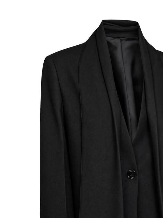 Black flannel blazer with scarf
