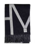 Black brushed wool Monogram scarf