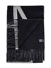 Black brushed wool Monogram scarf