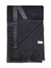 Dark grey melange brushed wool Monogram scarf
