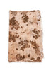 Tan and brown floral-print cotton scarf