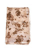 Tan and brown floral-print cotton scarf