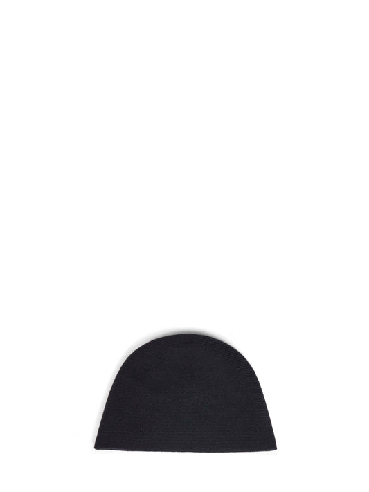 Berretto in maglia di cashmere nero