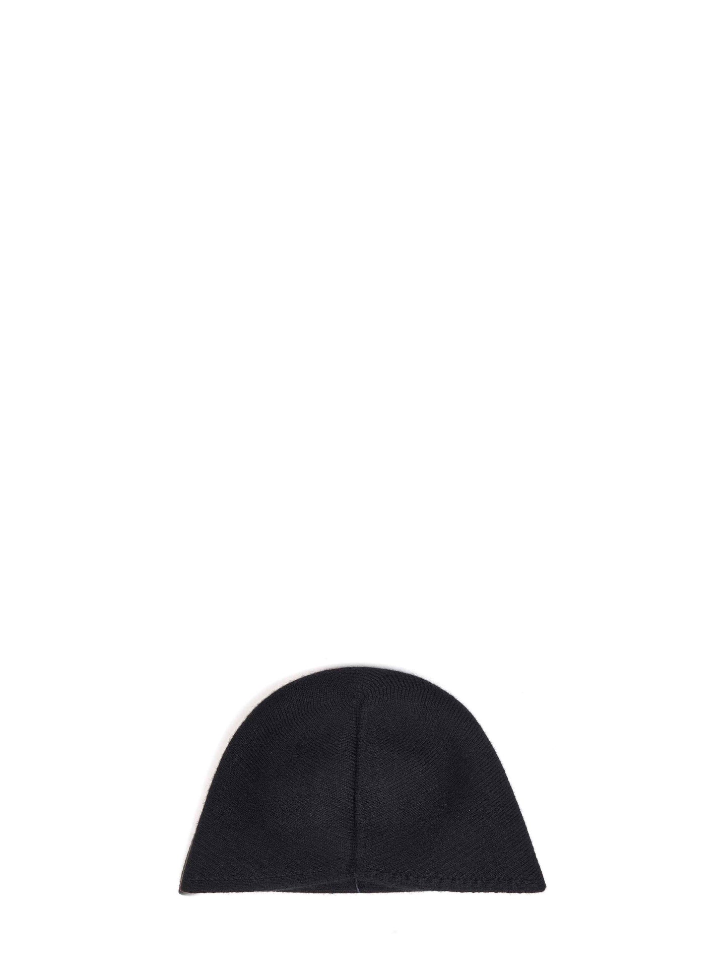 Berretto in maglia di cashmere nero