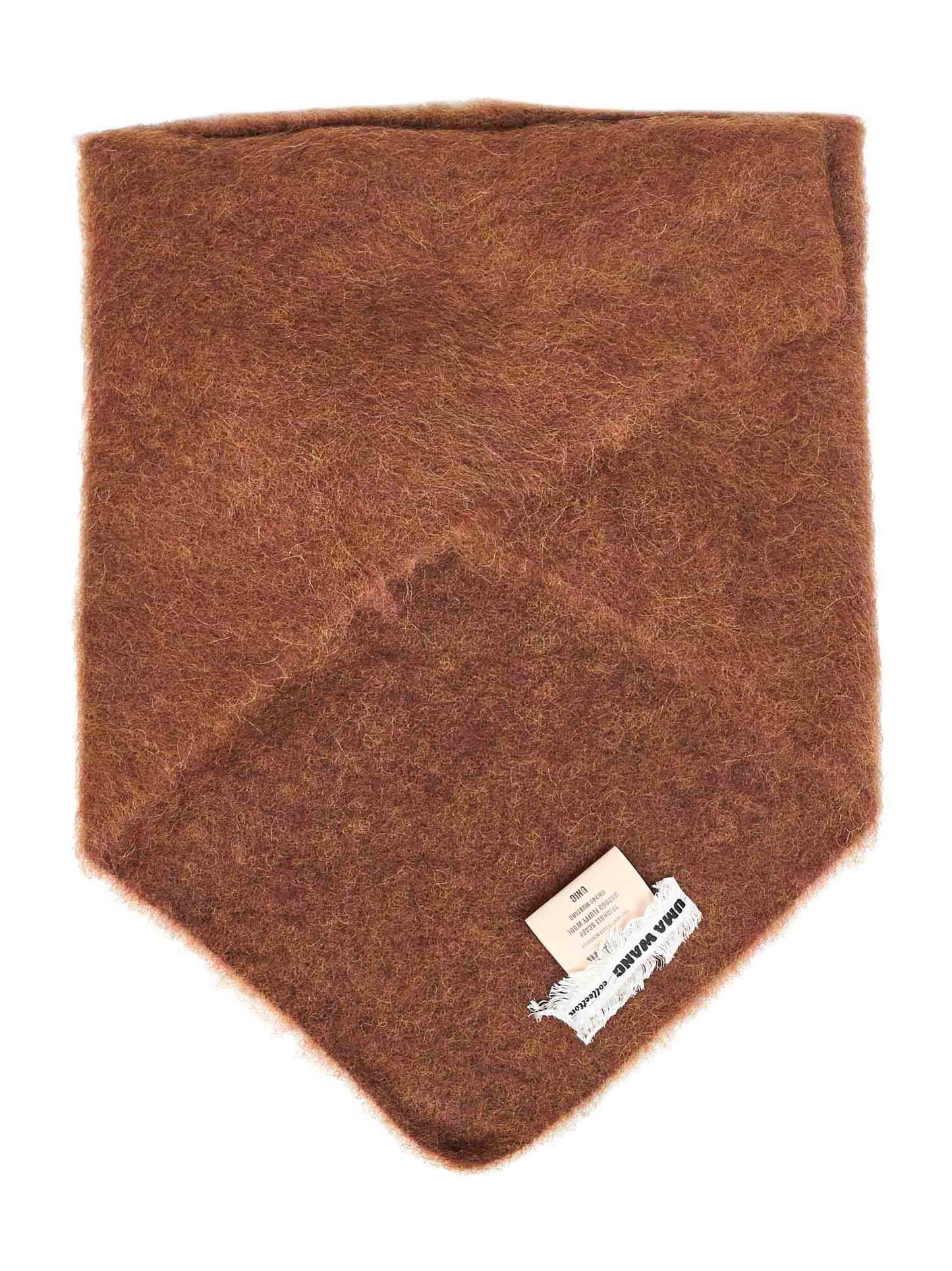 Brown alpaca-blend triangular scarf