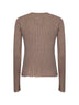 Maglia serafino in cashmere a coste beige