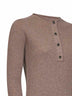 Maglia serafino in cashmere a coste beige
