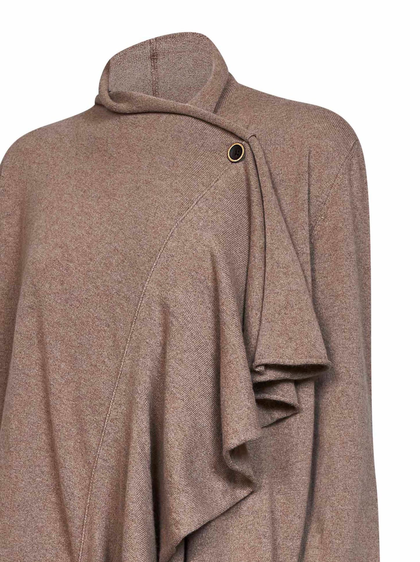 Cardigan Rouges in maglia di cashmere beige