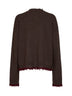 Maglia in cashmere marrone con bordi a contrasto