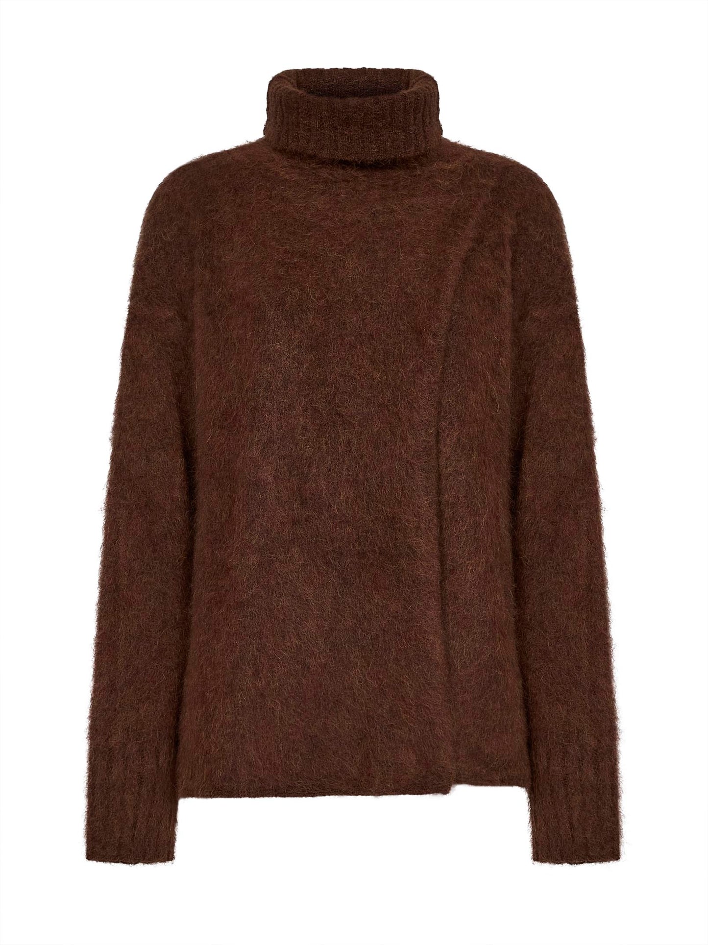 Brown alpaca blend turtleneck sweater