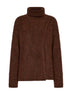 Brown alpaca blend turtleneck sweater