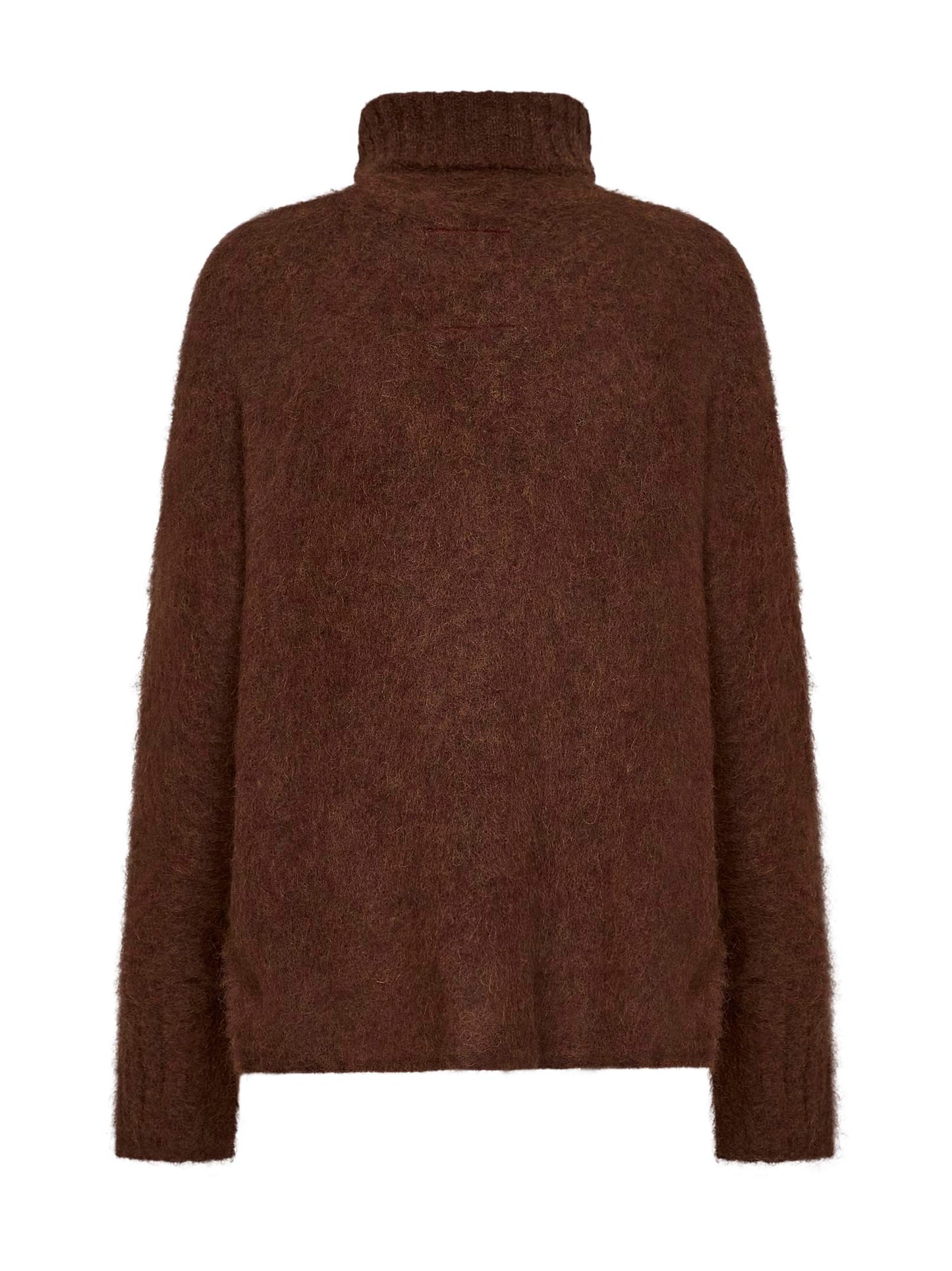Brown alpaca blend turtleneck sweater