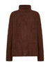 Brown alpaca blend turtleneck sweater