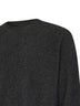 Grey and green ribbed cashmere knit crewneck sweater