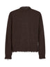 Brown cashmere knit crewneck sweater
