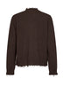 Brown cashmere knit crewneck sweater