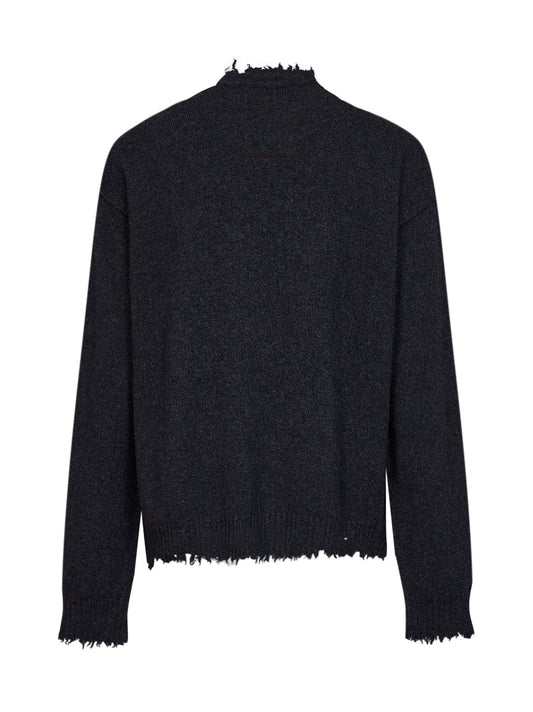 Maglia girocollo in cashmere grigio scuro
