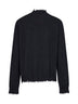 Dark grey cashmere knit crewneck sweater<BR/>