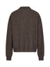 Polo a maniche lunghe in cashmere a coste marrone