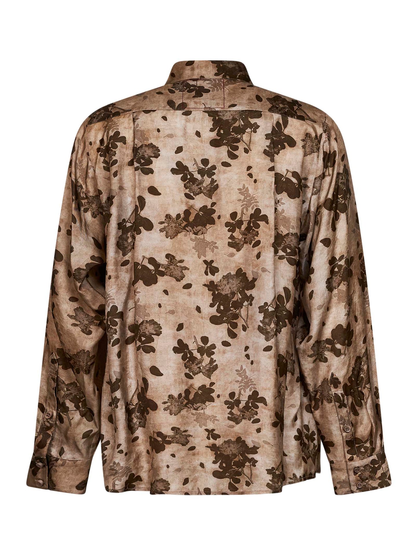 Camicia Tab in moulay floreale beige e marrone