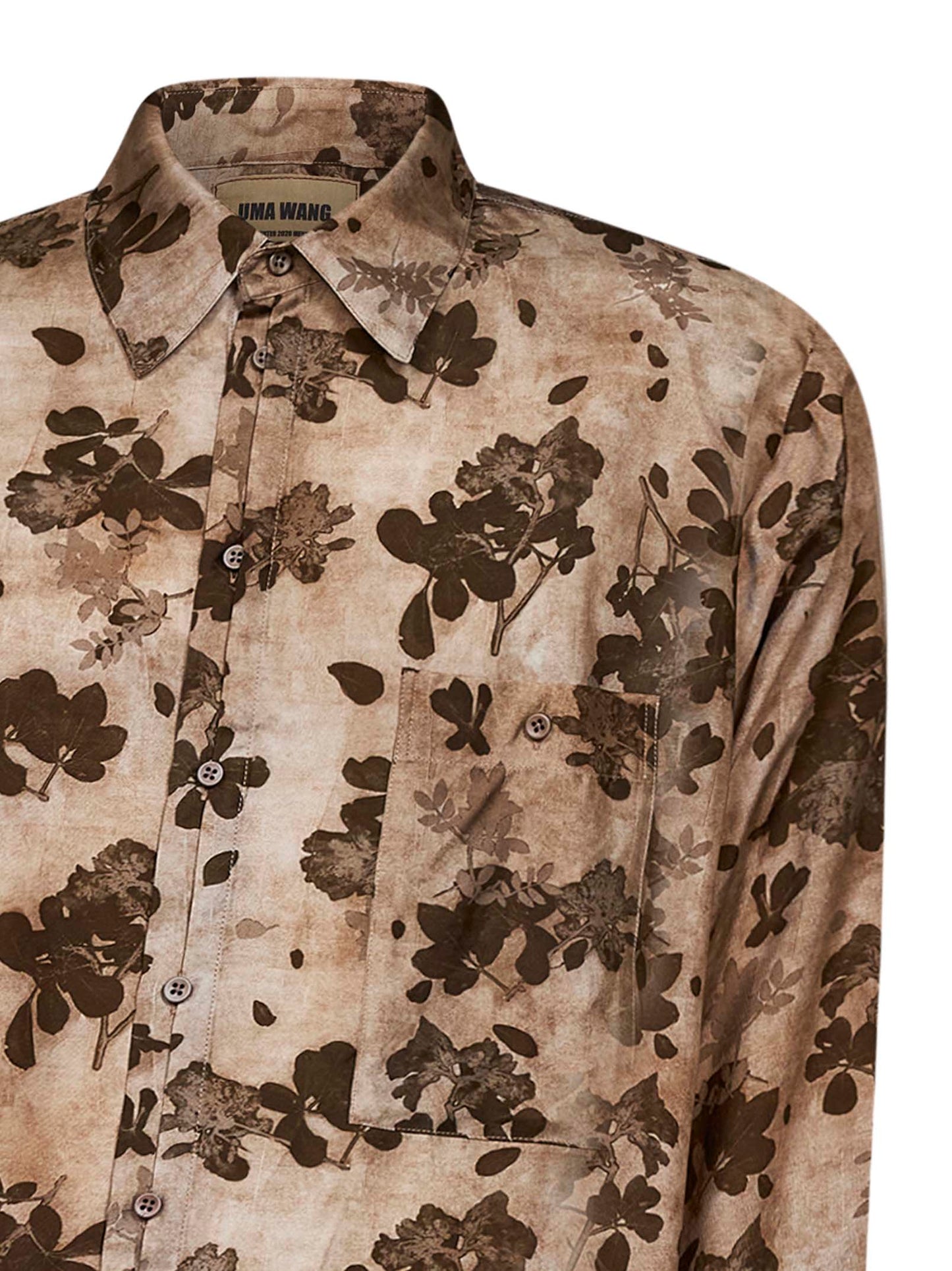 Camicia Tab in moulay floreale beige e marrone