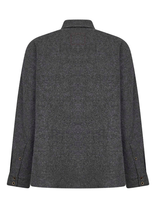 Overshirt Tavis in lana vergine grigia