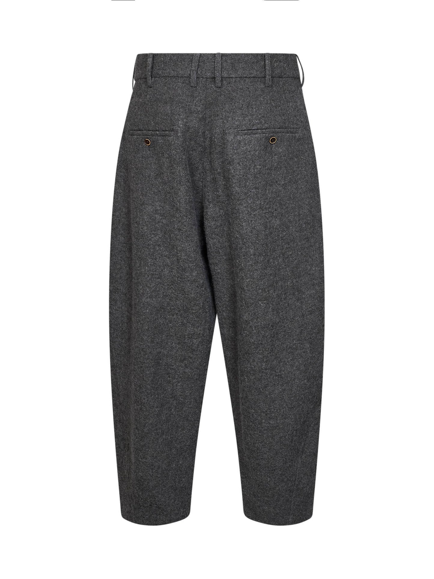 Grey virgin wool Patina cropped barrel trousers