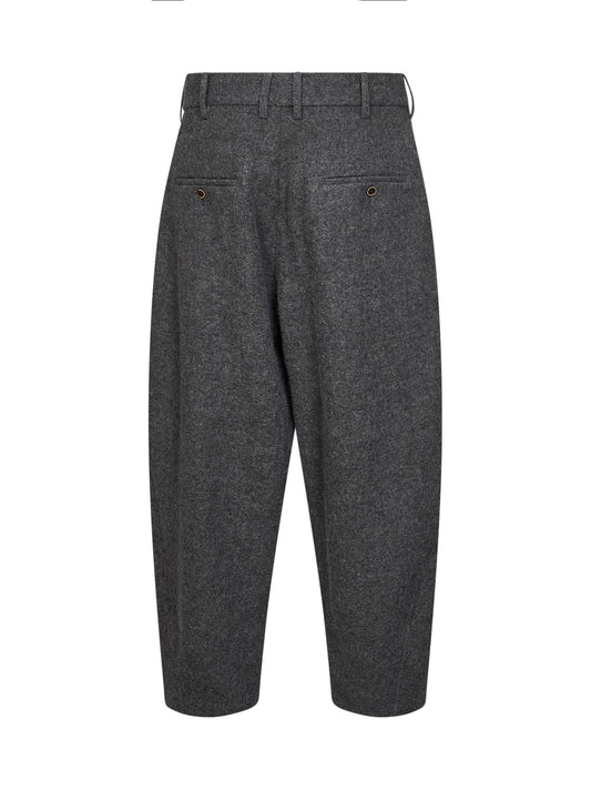 Grey virgin wool Patina cropped barrel trousers