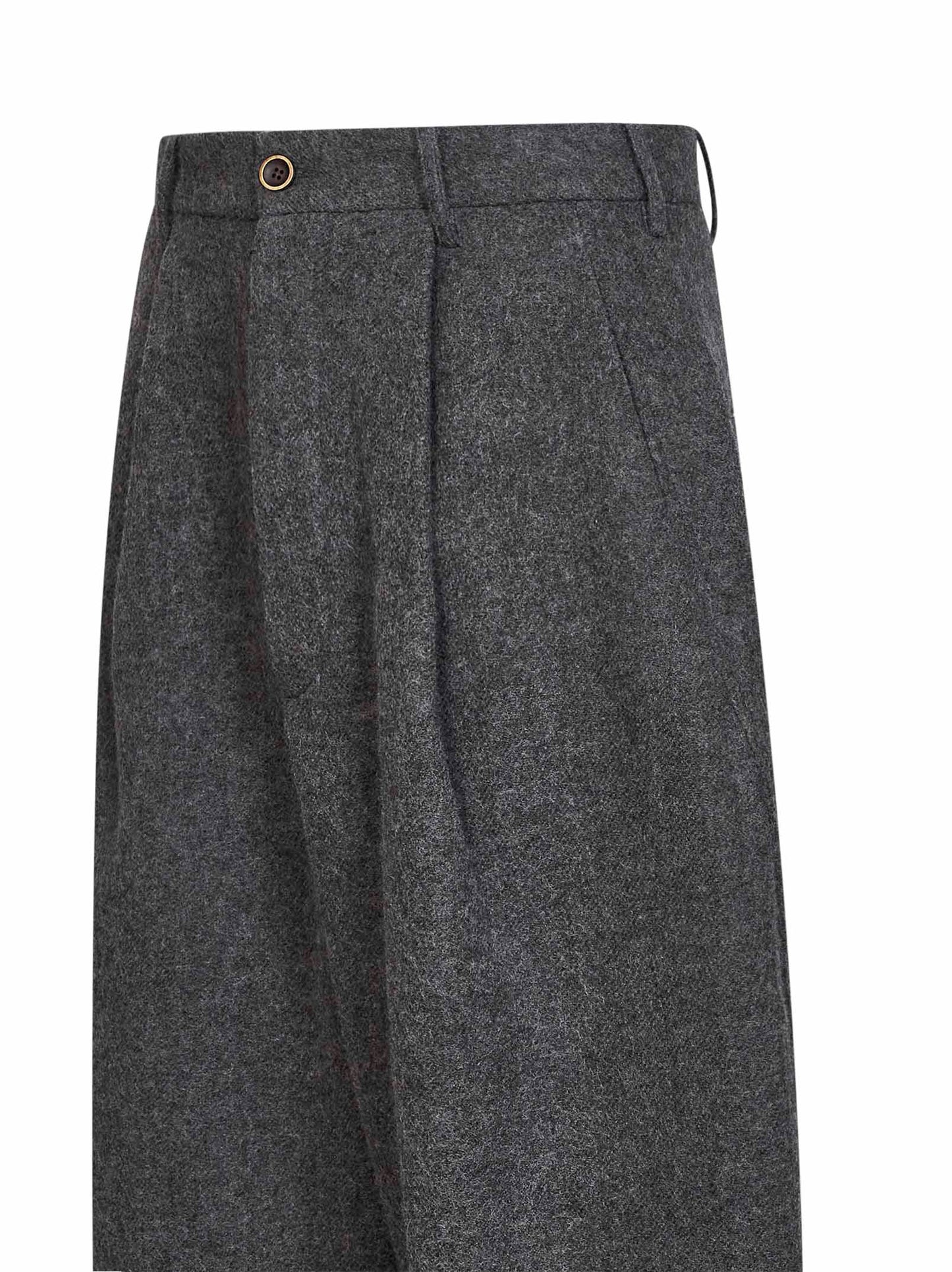 Grey virgin wool Patina cropped barrel trousers