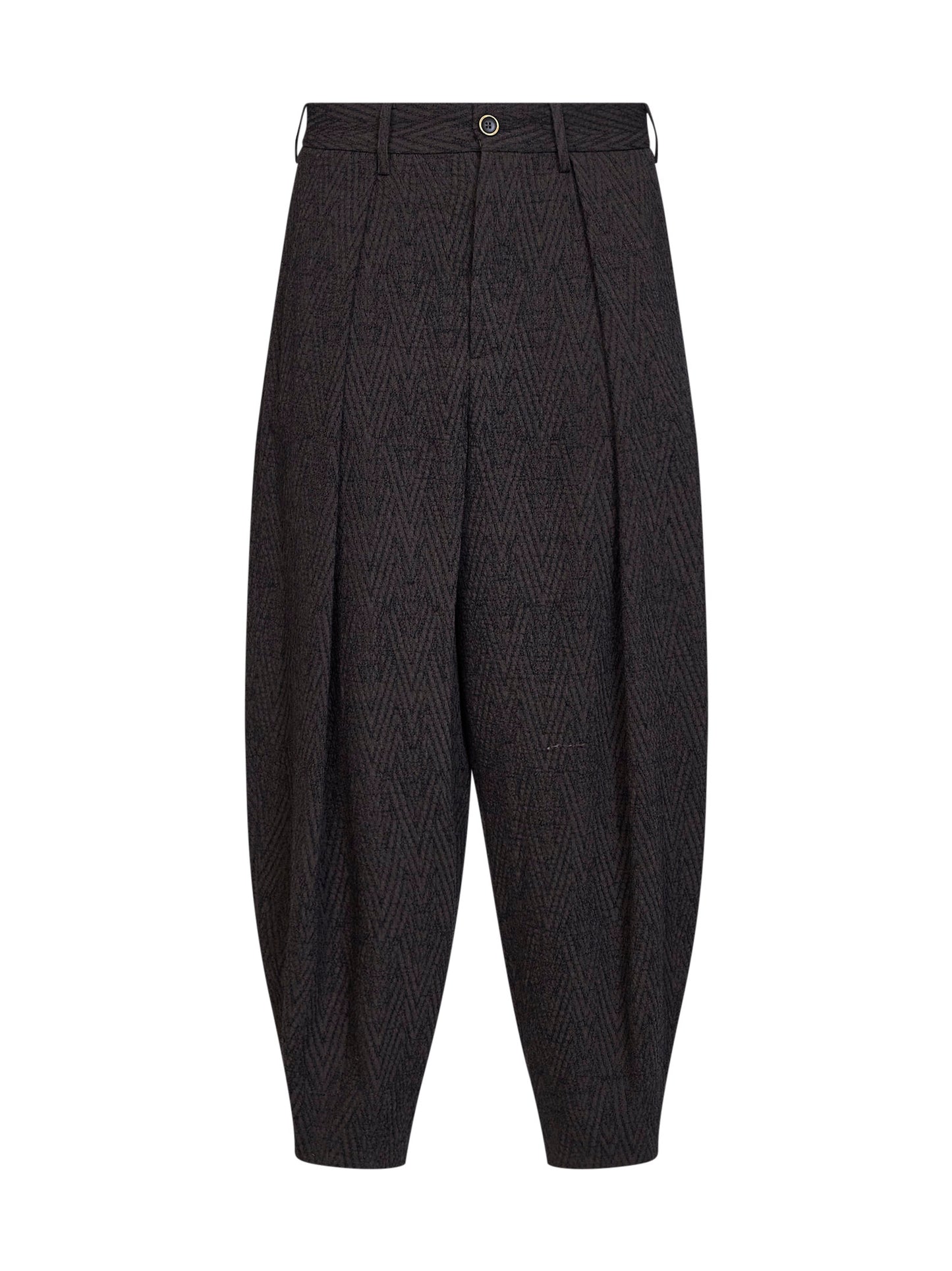 Brown and blue stretch chevron Pale cropped trousers