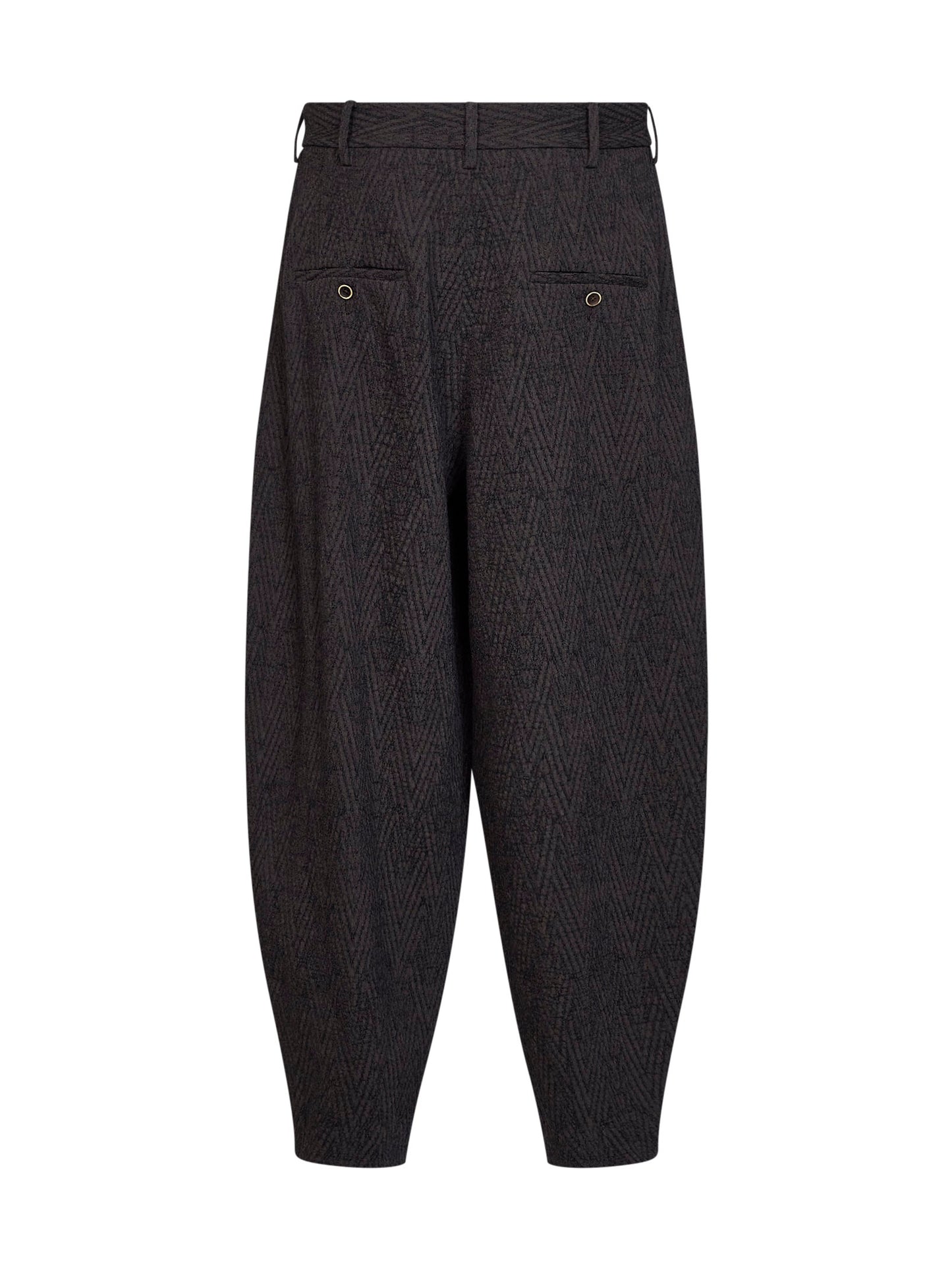 Brown and blue stretch chevron Pale cropped trousers