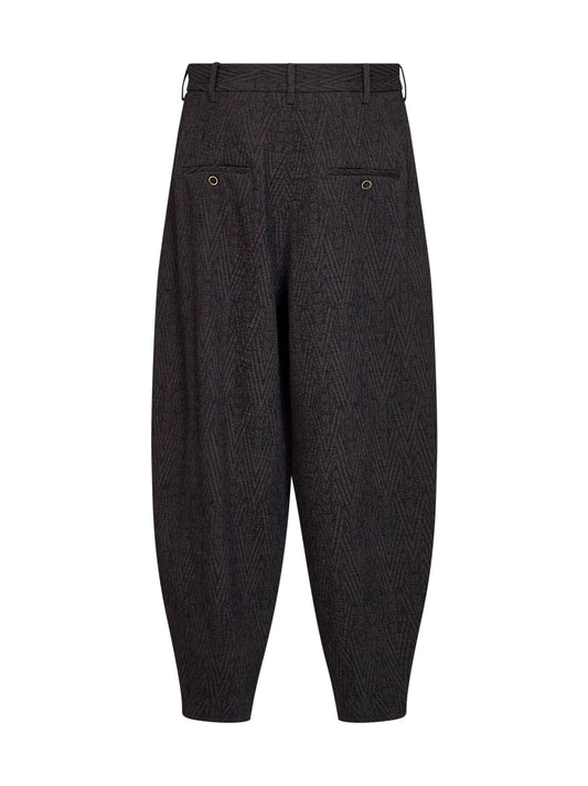 Brown and blue stretch chevron Pale cropped trousers