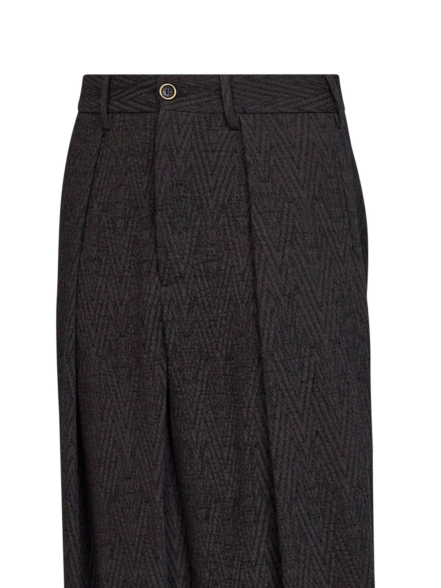 Brown and blue stretch chevron Pale cropped trousers