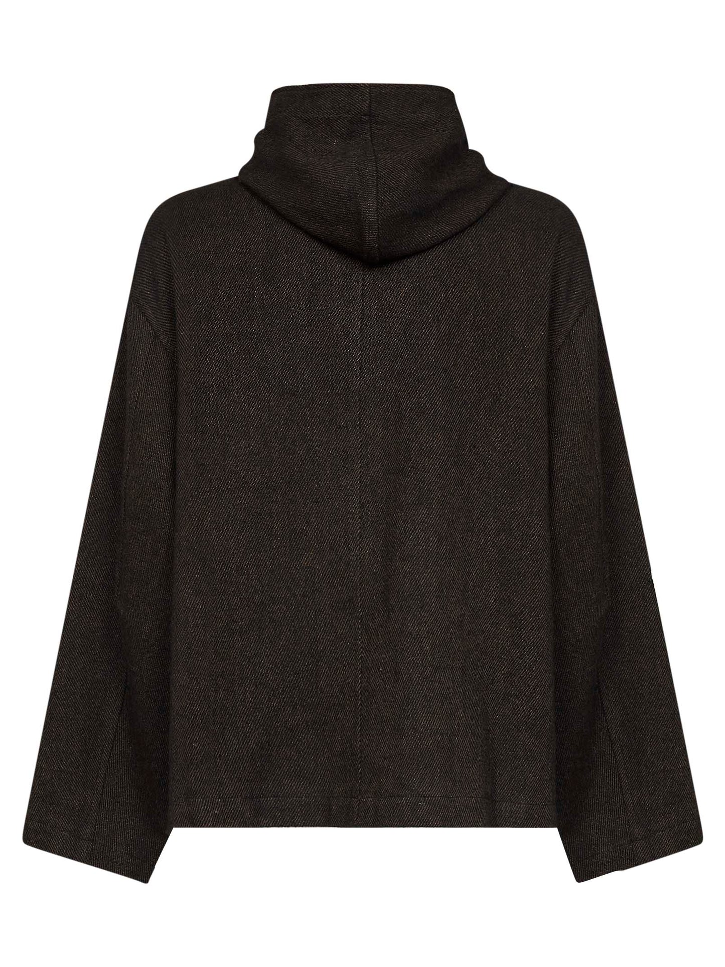Brown and black twill Juto hooded jacket
