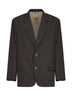 Brown and blue stretch wool chevron Java blazer