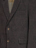 Brown and blue stretch wool chevron Java blazer
