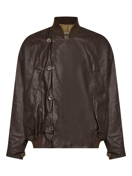 Brown calf leather Jovan bomber jacket