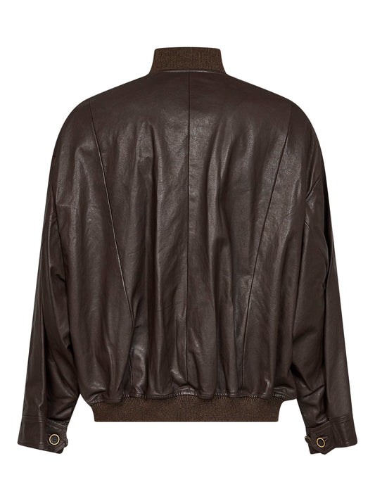 Brown calf leather Jovan bomber jacket