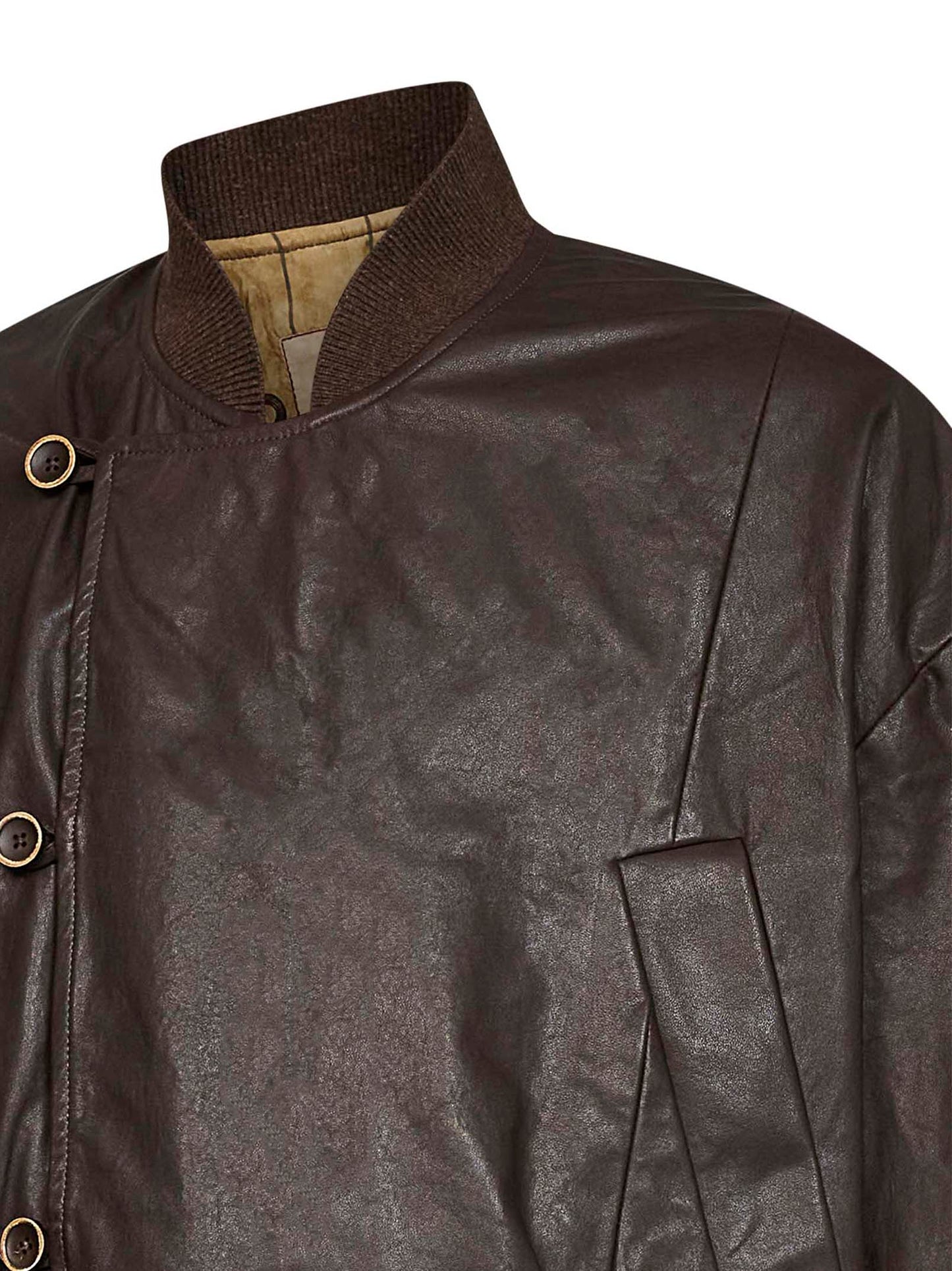 Brown calf leather Jovan bomber jacket