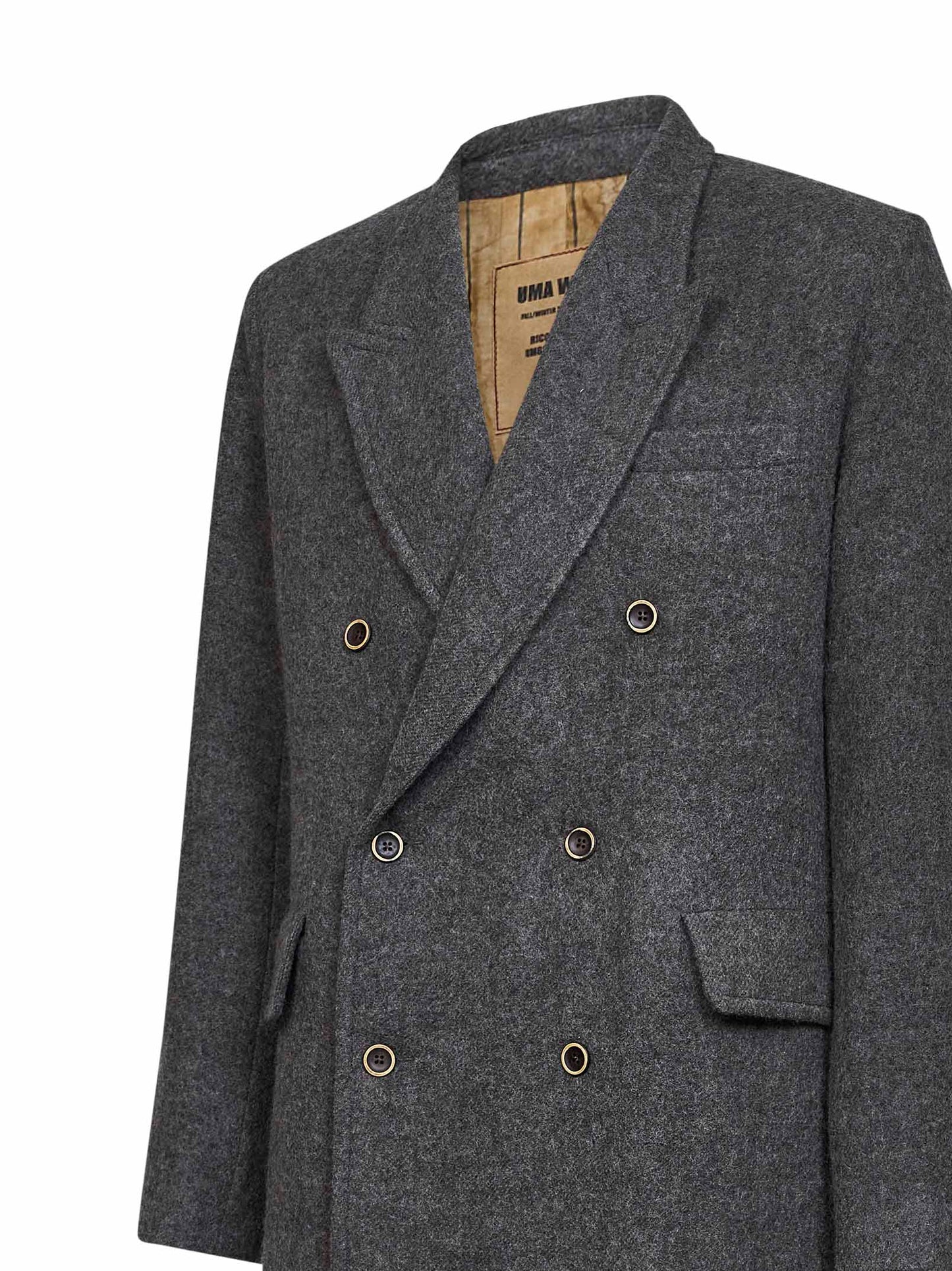 Cappotto doppiopetto Riccardo in lana vergine grigia