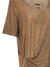 Top drappeggiato Trap in jersey stretch beige