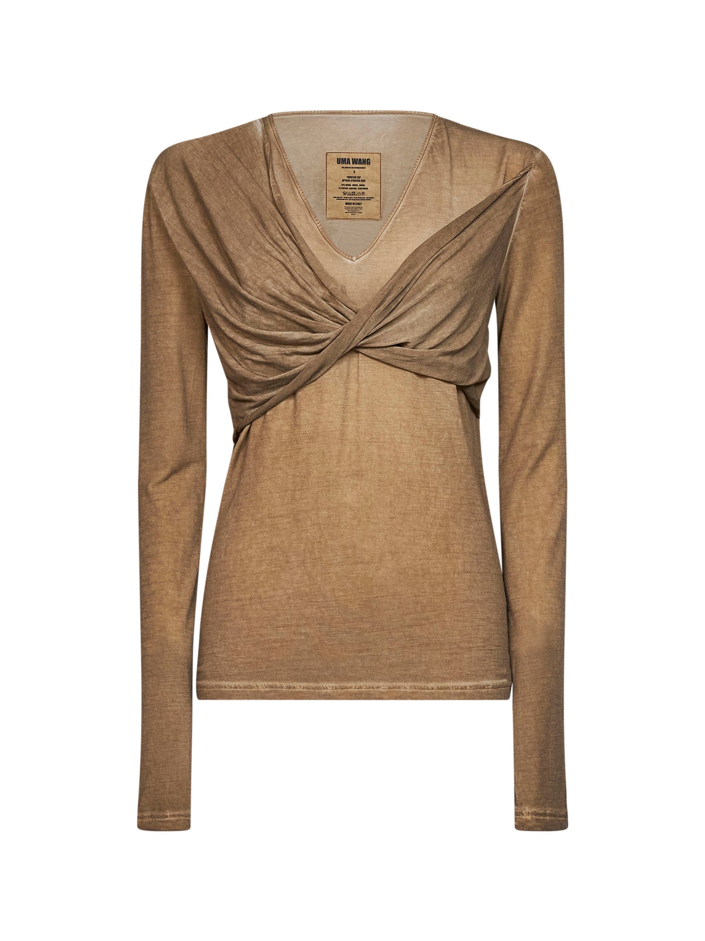 Tan stretch jersey Twisted T-shirt