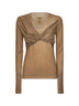 Tan stretch jersey Twisted T-shirt