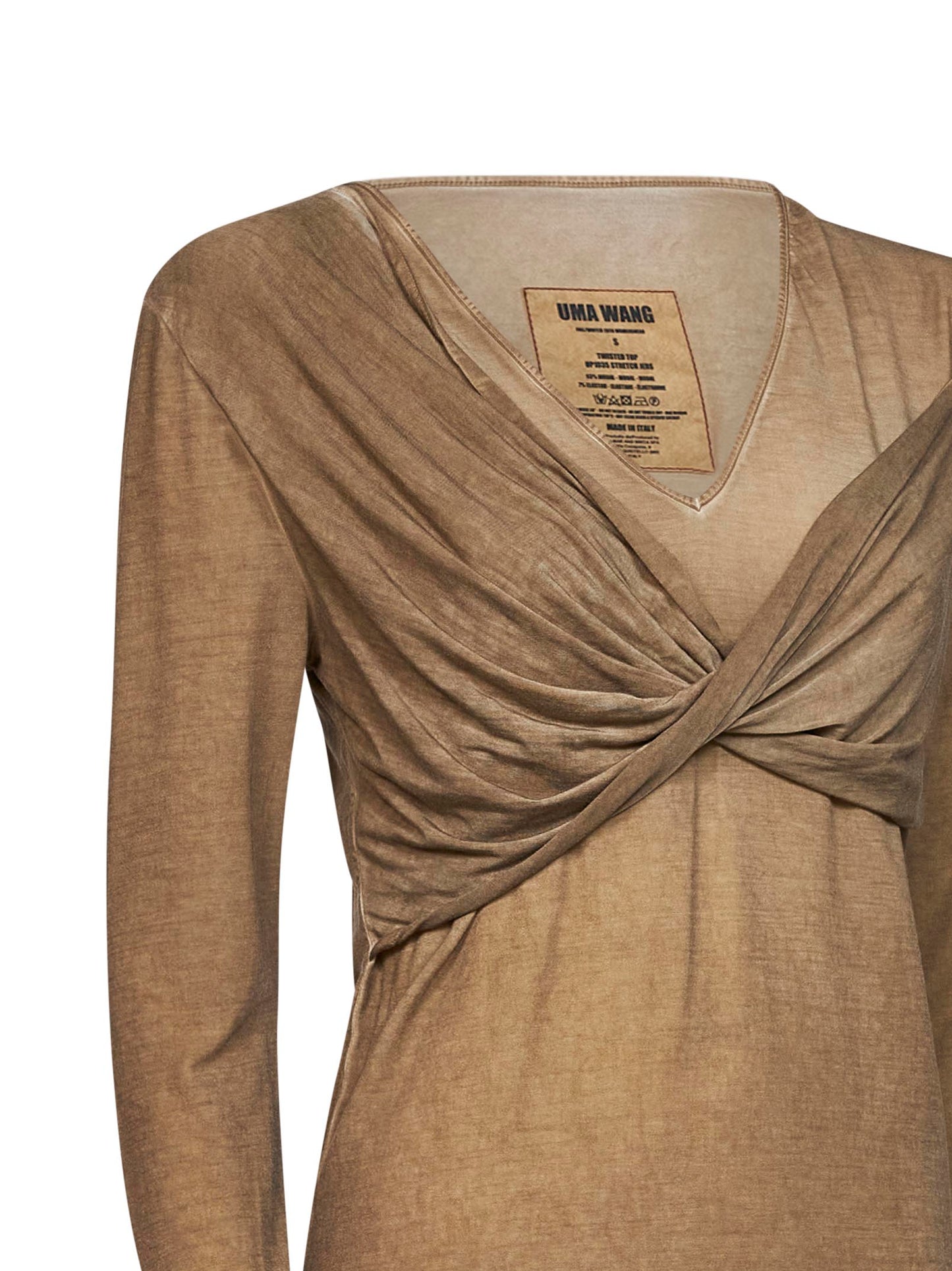 Tan stretch jersey Twisted T-shirt