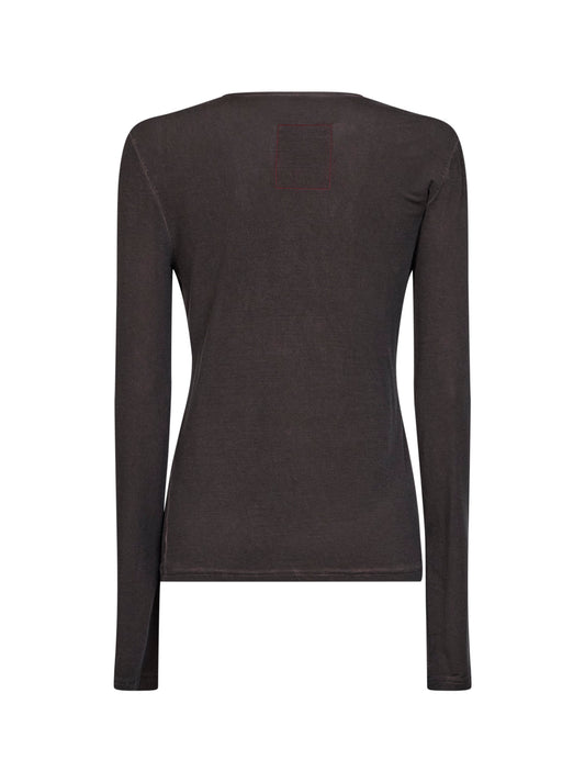 Brown stretch jersey Twisted T-shirt <BR/>