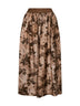 Tan and brown floral moulay Gillian midi skirt