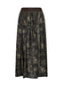 Gonna midi Gillian in moulay floreale verde e grigio